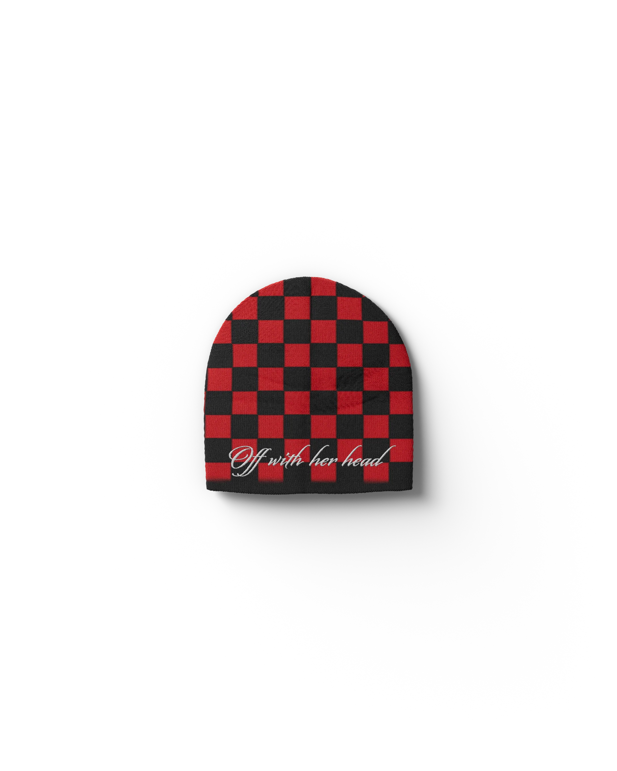 Off With Her Head Red + Black Beanie - Image 2